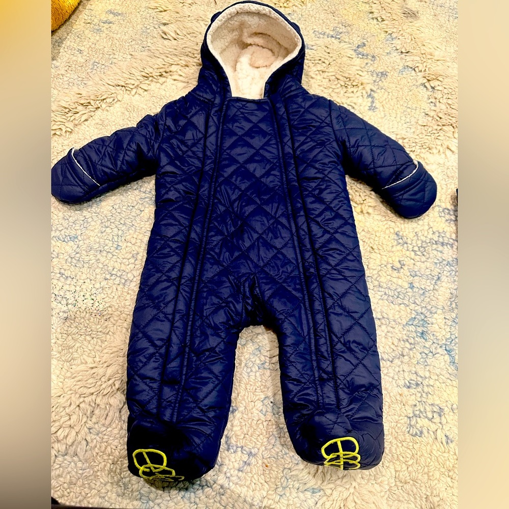 E.G.G. Baby snowsuit with bear ears. ONLY WORN ONCE.